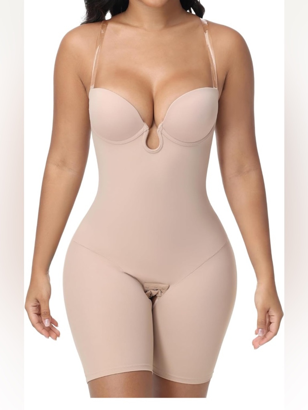SHAPESHE Shapewear for Women Backless Bodysuit Tummy Control Plunge Body Shaper